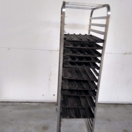 2 s/s racks with baguette plates 